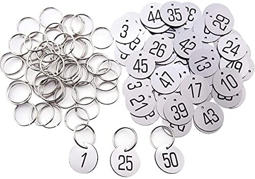Sourcemall Plastic ID Number Tags Key Tags with Key Rings (101-200, White)