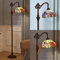 LED Tiffany Stehleuchte Vintage Schlafzimmer Wohnzimmer Stehlampe mit Schalter Antik Wohnzimmerlampe Art Deco Retro Standleuchte coffe Studie Leselampe Ø30cm Einstellbarer Buntglas Lampenschirm …