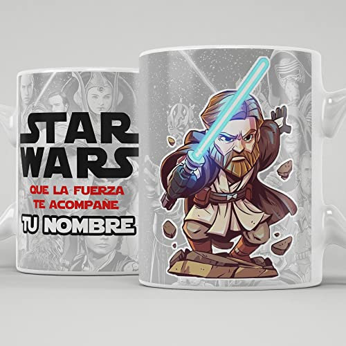 Taza personalizada con nombre, taza de cerámica calidad premium 350ml hecha a mano en España, regalo friki y original