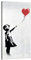 canvashop Moderne Bilder Banksy Mädchen mit Luftballon 60 x 30 cm vertikal Bild auf Leinwand Wanddrucke Wohnzimmer Banksky Mädchen Ballon Girl Street Art Pop Art