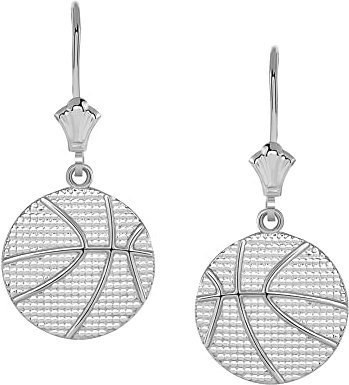Basketball Leverback Ohrringe in Sterling Silber