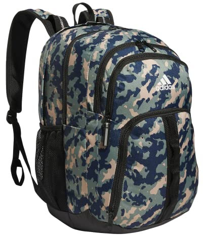 adidas Unisex Prime 6 Backpack, Essential Camo Crew Navy-silver Green/Black, One Size, Prime 6 Backpack