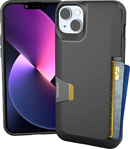 Smartish® iPhone 14 Plus Wallet Case - Wallet Slayer Vol. 1 [Slim + Protective] Credit Card Holder - Drop Tested Hidden Card Slot Cover Compatible with Apple iPhone 14 Plus - Black Tie Affair