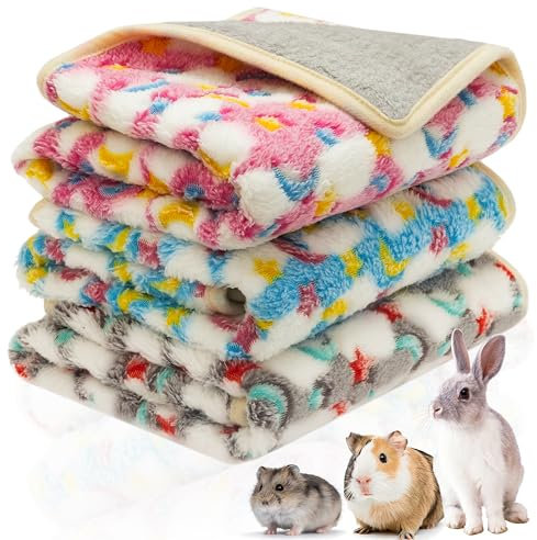 CUSOZWO Meerschweinchen-Bettwäschematte, wasserdicht, waschbar, Rattenkäfig-Auskleidung, Zubehör, weiche Fleece-Decken für Ratten, Kaninchen, Chinchilla, Igel, Frettchen, Hamster, Kleintiere, 3 Stück