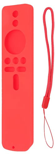 OUKENS Coque en Silicone pour télécommande Xiaomi TV, Coque de Protection en Silicone pour télécommande Xiaomi TV Stick 4K Anti-dérapant avec lanière(Rouge)