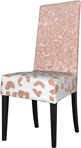 GUVAA Housses de Chaise Rose Gold Glitter Seat Protector Stretch Dining Chair Slipcover Housse de siège pour chaises