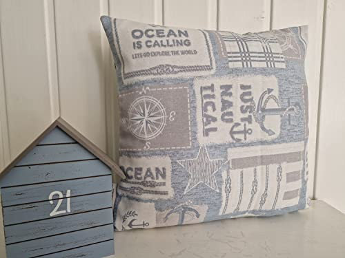 Arinosa Kissen Dekokissen Maritim Hellblau Nautic 40x40 cm ohne Füllung