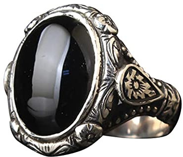jieGorge Herren~Ring~Set Tropfenförmiger Ring-Liebhaber-Wasser-hohler Mode-Ring-volle Ringe Modekreativer, Leichter, Verstellbarer Persönlichkeitsring für Damen (Black, 12)