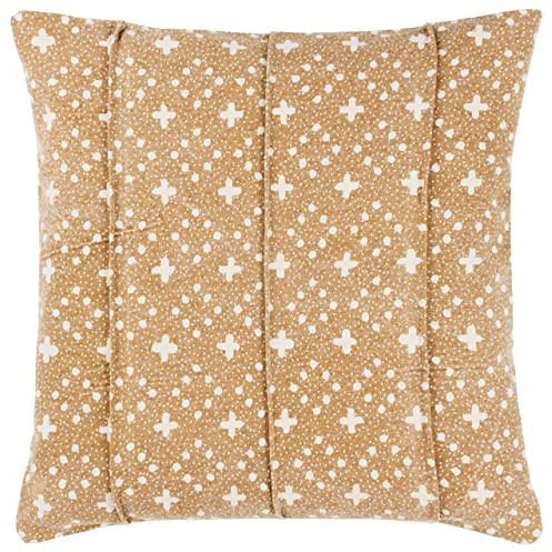 Yard Helm Polyester Filled Cushion (Yolk, 50 x 50 cm) | Soft textured washed cotton with a relaxed finish with a soft polyester filling for casual contemporary styling