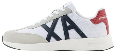 Armani Exchange Herren Dusseldorf Contrast Logo Sneaker, Op. White+ Grey, 44 EU