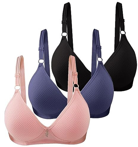 Modaworld 3er Pack BHS Damen Ohne Bügel Push Up BH Set Frauen Sexy Bustier Crop Top Sport-BHS Trainings-BH mit verstellbarem für Alltag Yoga Fitness Sport Outdoor