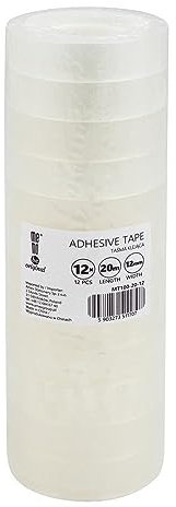 memobe Amex Klebeband Transparente Allzweckband Schule Büro Arbeit Klebefilm beständig haltbar klarer Tesafilm mit Akrylkleber Mehrzweck Klebe Rollen 12mmx20m 12 Stk.
