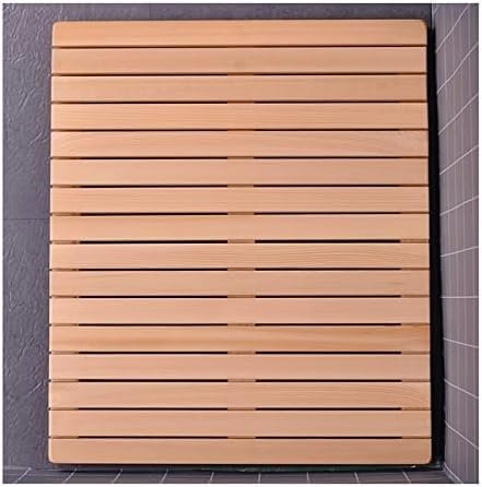 HACSYP Teak-Duschmatte, Bambus-Badematte mit Latten-Design, rutschfeste Holz-Badematten, for Badewanne, Dusche, Sauna, Pool