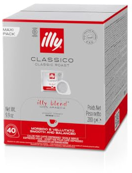 illy Classico Italian Espresso Pods, 40 ESE Pods, 100% Arabica Medium Roast