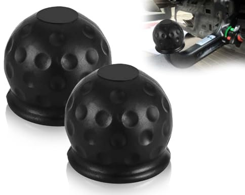 Lhbwhiz 2 Stück Anhängerkupplung Abdeckung, 53mm Gummi Fahrzeug Anhängerkupplung Schutzkappe Hänger, Kupplung Kappe für RV/Wohnmobilanhänger(Schwarz)