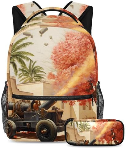 Date palms and Iftar Cannons Stay Organized with our Large Capacity Book Bag and Pencil Case Combo