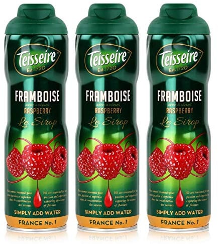Teisseire Getränke-Sirup Raspberry/Himbeer 600ml - Sirup der genauso schmeckt wie die Frucht (3er Pack)
