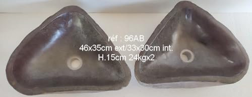 Double vasque lavabo en pierre naturelle DUO réf 96AB