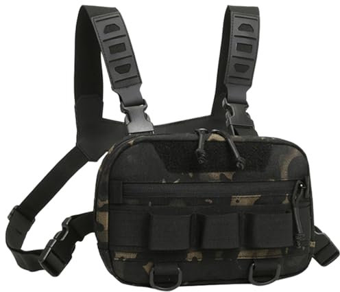 Angel-Brusttasche, Oxford-Stoff, große Öffnung, Brusttasche mit Netzrücken, Westentasche zum Wandern, multifunktional, bequem, für Damen, Herren, Jungen, Mädchen, camouflage, Refer to description,