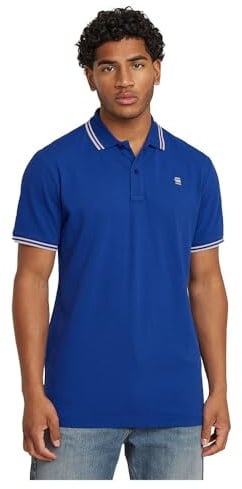 G-STAR Herren Dunda Slim Stripe Poloshirt, Blau (Pilot D17127-5864-1235), L