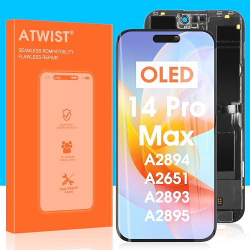 OLED Display für iPhone 14 Pro Max LCD - für iPhone 14 Pro Max Display Touchscreen A2894 A2651 A2893 A2895 LCD Digitalisierer Pannello Glas Full Montage mit Reparaturkits