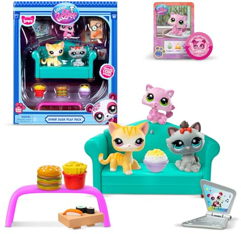 Littlest Pet Shop - Diner Dash Play Pack, Gen 7 Authentic LPS Bobble Head Toy Figure, Collectible Toy Animal, Ages 4+ - Amazon Exclusive