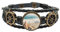 Ocean Sand Beach Seestern Sea Picture Leather Braided Ocean Bracelet Wristband, M, Metall