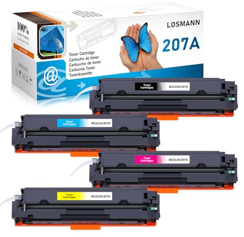 LOSMANN 207A Toner Mit Chip Kompatibel für HP 207A 207X Multipack | Ersatz für HP Color Laserjet Pro MFP M283fdw M255dw M282nw M283fdn M255nw W2210A W2211A W2212A W2213A (4er-Pack)