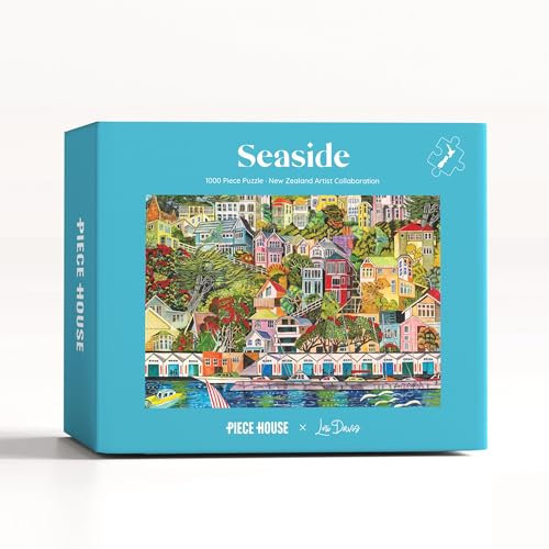 PieceHouse Jigsaw Puzzle for Adults 1000 Pieces | Wellington Seaside View | New Zealand Artist Lori Davis | Premium Quality, Vibrant and Unique Design | Relaxing & Challenging Puzzle Experience