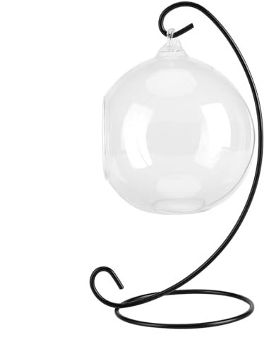 OVAQUIXI Vasi di Vetro da Appendere a Forma di Palla Grande Terrario con Telaio per Piante D'aria Fioriere Succulente, Bella Ed Elegante Decorazione