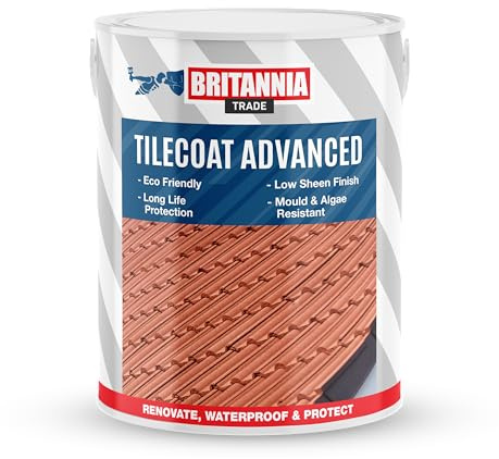 Britannia Paints Tilecoat Advanced - Roof Tile Renovation Paint - Brings Aged Roof Tiles Back to Life (Brown)