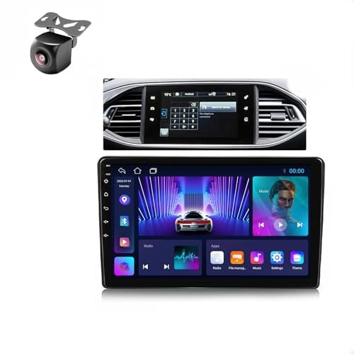 Android 14 Car Radio para Peugeot 308 308S T9 2013 2014 2015 2016 2017 2 DIN de Coche NAVEGACIÓN con Pantalla Táctil 9 Pulgadas Reproductor Multimedia Autoradio FM SWC Carplay (M100CP 4core 1+32G)