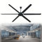 GZDXBF Ventilatore da Soffitto Senza Luce 200cm Ventilatore Industriale con Telecomando, 6 Pale per Camera da Letto, Soggiorno, Fattoria, Veranda(Black)