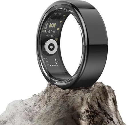 DekeFit Smart Ring (2025 Upgrade), Smartringe für Herren Damen, Gesundheitsring mit Herzfrequenz, SpO2, Schlaftracker, 100+ Sportmodi IP68 Wasserdicht, Android und iOS, Größe 8, Schwarz
