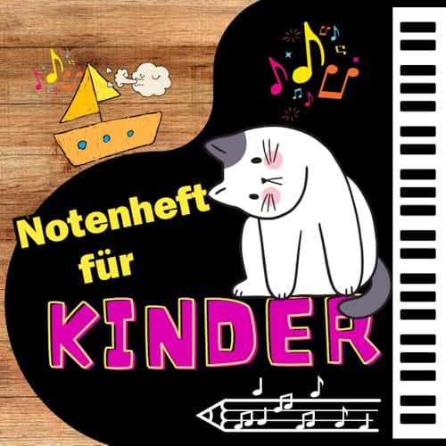 Notenheft für Kinder: Mit Theorie, Stickern & Übungen – fröhliches Lernheft mit vielen Covermotiven
