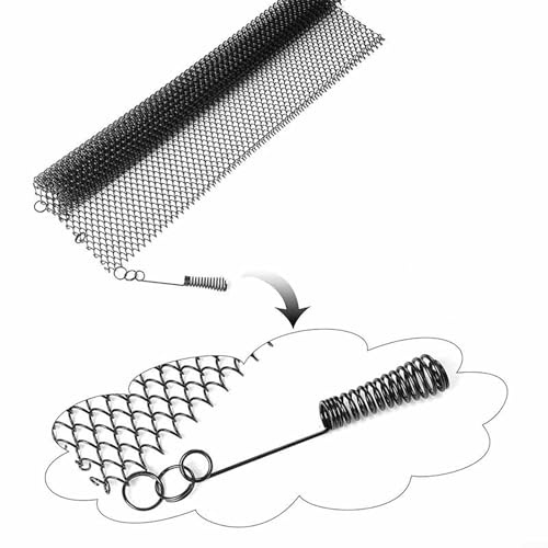 babominimer Für 2er-Pack Kamingitter Sichtschutz Vorhang mit Funkenschutzkette für Herdschutz, feuerfester Sichtschutz für Innenkamine,