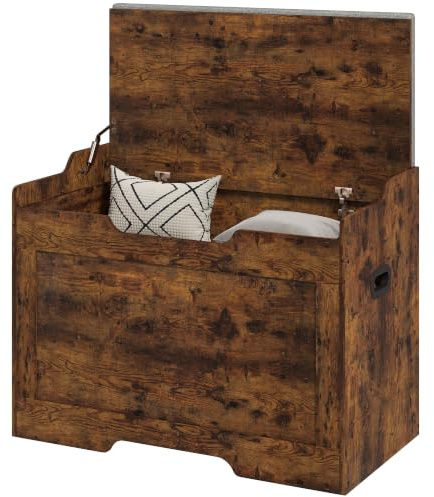 HOMCOM Cassapanca da 103L Panca Contenitore Multiuso 75x40x56 cm Marrone