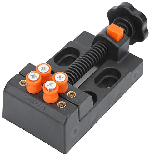 Keenso Mini Tornillo de Banco de Tallado de Aleación de Aluminio Portátil para Bricolaje, Artesanía en Madera, Herramienta de Soporte de Joyería para Artesanos de Taller, Negro