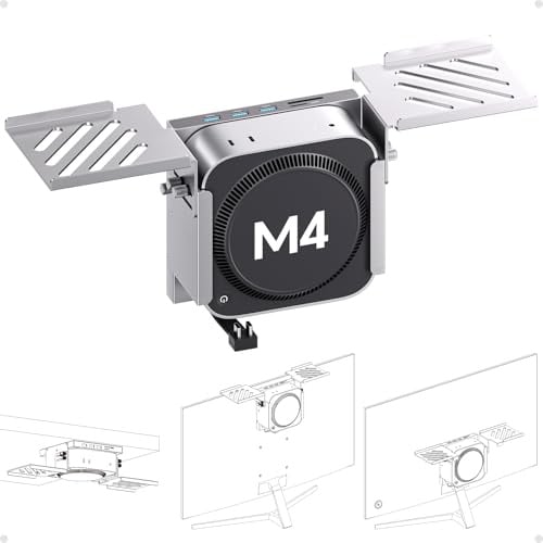 Mac mini M6, M5 Pro, M4 Dock mit M.2 NVMe 8TB SSD-Gehäuse, HDMI 4K 60 Hz | PULWTOP Mac mini M6/M5 Pro/M4 Hub mit USB-A 10Gbit/s, Mac mini Halterung Holder für Monitor, Schreibtisch und VESA Anschluss