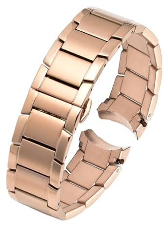 Generisch Compatible With Armani AR2452 AR2453 AR2448 2447 2453 Stainless Steel Watch Strap Folding Buckle Silver Rose Gold