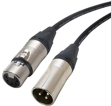 Van Damme DMX Adapter Turnaround Cable. 5 Pin to 3 Pin. Female to Male XLR Lead (2m)