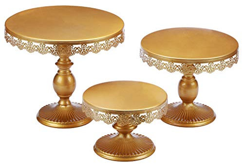Villavita Kuchenständer aus Metall, rund, 3 Stück gold