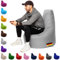 PATCH HOME Gamer Kissen & Lounge Sitzsack – befüllbar mit Reißverschluss, gefüllt mit Styropor, geeignet für In- & Outdoor. Perfekt als Gaming Sessel Sitzkissen (Grau - Ø 80cm x Höhe 90cm)
