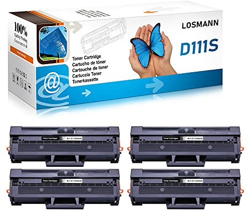 LOSMANN 4x Toner Kompatibel für Samsung MLT-D111S M2020 für Samsung Xpress M2070W M2071FH M2071FW M2071HW M2071 W M2078 M2078F M2078FW M2078W SL-M2022 SL-M2022W SL-M2000 Series M2020 M2020W M2021