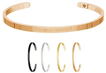 Max Palmer | BFF Armband/Armreif mit Spruch Gravur Friends Forever | Silber, Schwarz, Gold oder Roségold | Damen, Herren, Kinder | Charm/Bracelet | Bangle