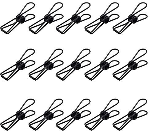 Packung mit 15 Stück Hohle Klammer Schwarz, Mehrzweck Clothesline-Dienstprogramm Clips