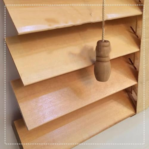 Tende Orizzontali Persiane Veneziane in Legno,40 50 60 70 80 100 110 140cm Interno Esterno Tende da Sole,Tende Veneziane in Legno Massello su Misura,Tende Isolamento Termico,WxH-50x100cm/20x39in