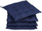DETEX® Sitzkissen Stuhl 4er Set 55% Baumwolle Wasserabweisend 44x44cm Visko-Effekt Waschbar Stuhlkissen Sitzpolster Gartenstuhl Sitzauflage Blau