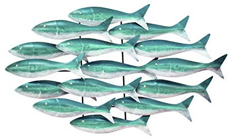 Klp Wanddeko Fisch Zierfisch Schwarm Wandbild Metall Deko Tier Figur Skulptur Hänger