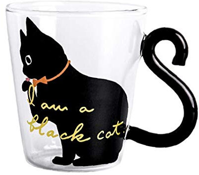 Mignon Chat De Tasse D'eau Noir Et Blanc 3d Animaux Mugs À Café En Verre Tasses À Café Pour Les Enfants Et Adultes